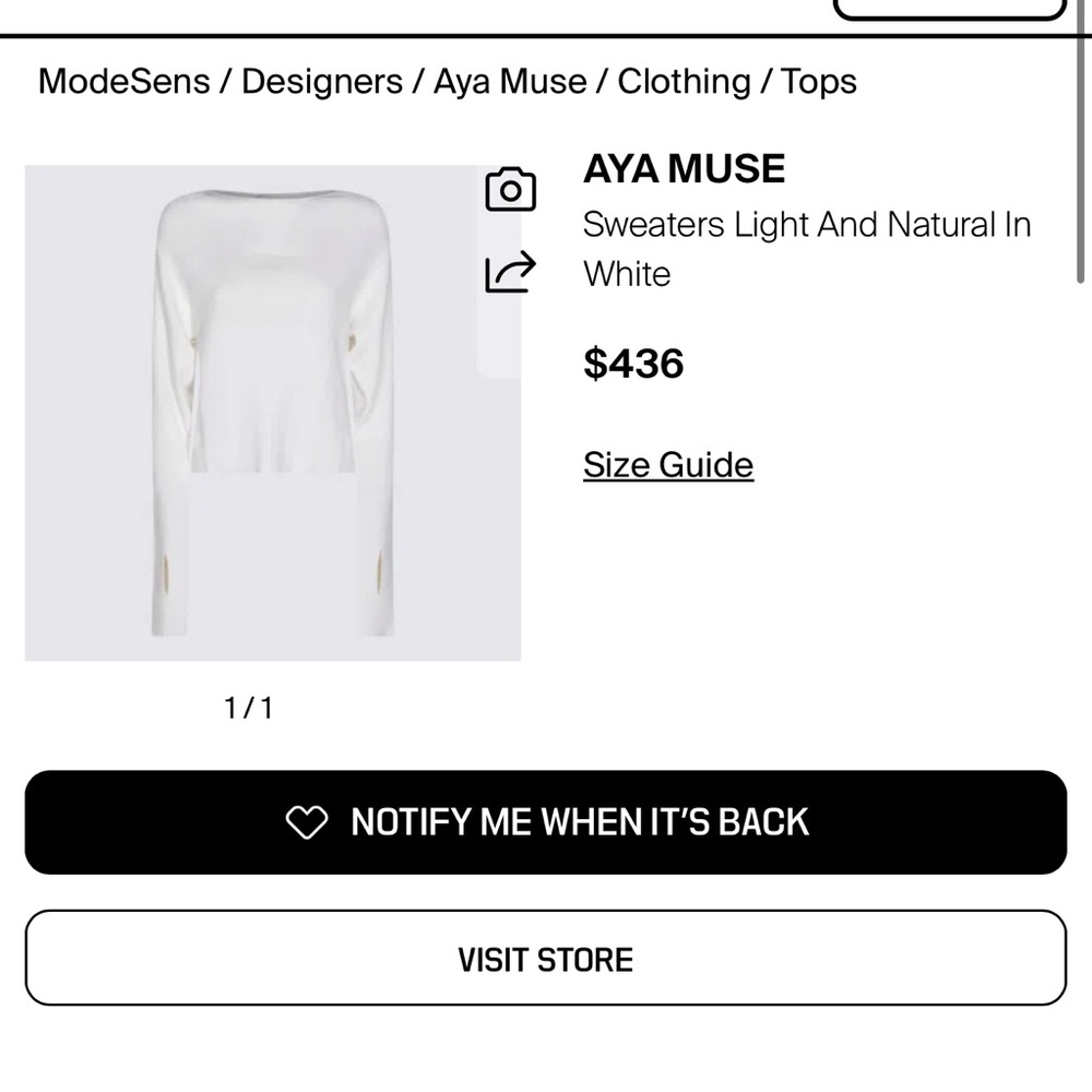 Aya Muse Cream Long Sleeve - Never worn/ 436$ - Picture 2 of 8